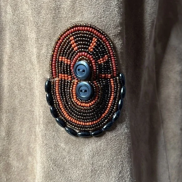 **SOLD** ANNA TRZEBINSKI NTITO COAT TAN SUEDE DUSTER - Picture 8 of 14